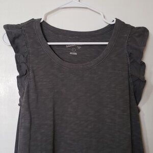 Gray Flutter Sleeve Maxi Dress Size L